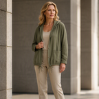 Women's Casual Hooded Jacket with Drawstring Hem mysite