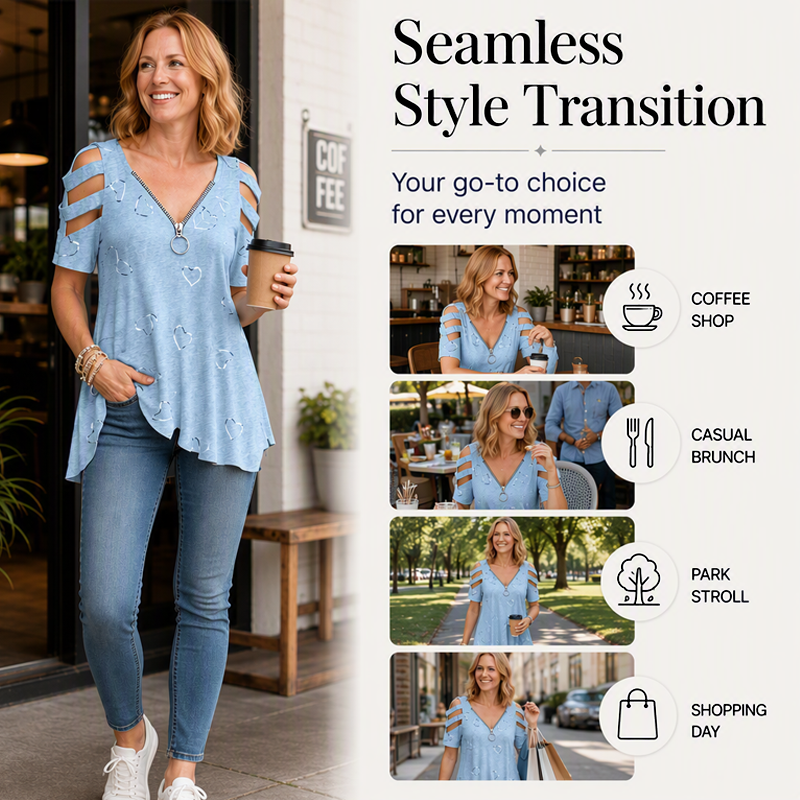 Women's Cold Shoulder T-Shirt mysite