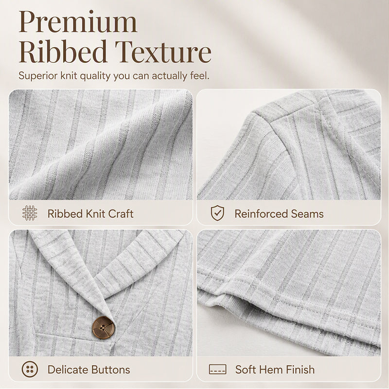 Women's V Neck Ribbed Knit Casual Top mysite