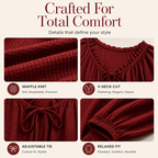 Women's Loose Ruffled Tie Neck Blouse mysite