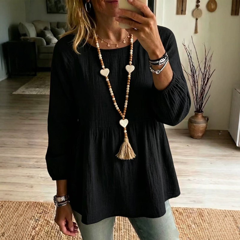 Women's Casual Loose Babydoll Top mysite
