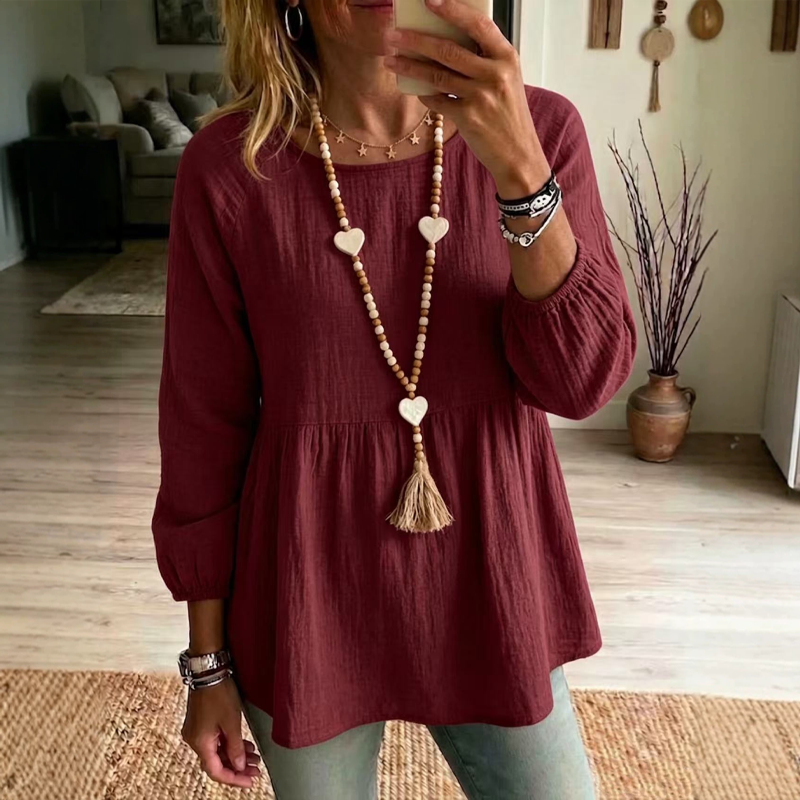 Women's Casual Loose Babydoll Top mysite