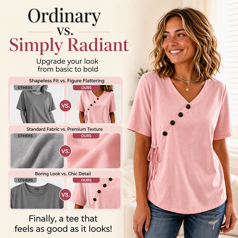 Women's V-Neck Top with Side Tie mysite