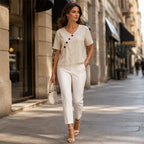 Women's V-Neck Top with Side Tie mysite