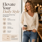 Women's Chic Asymmetrical V-Neck Top mysite