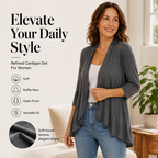 Women's 3/4 Sleeve Open Front Cardigan mysite