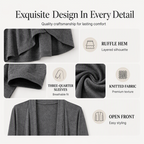 Women's 3/4 Sleeve Open Front Cardigan mysite