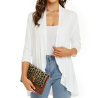 Women's 3/4 Sleeve Open Front Cardigan mysite