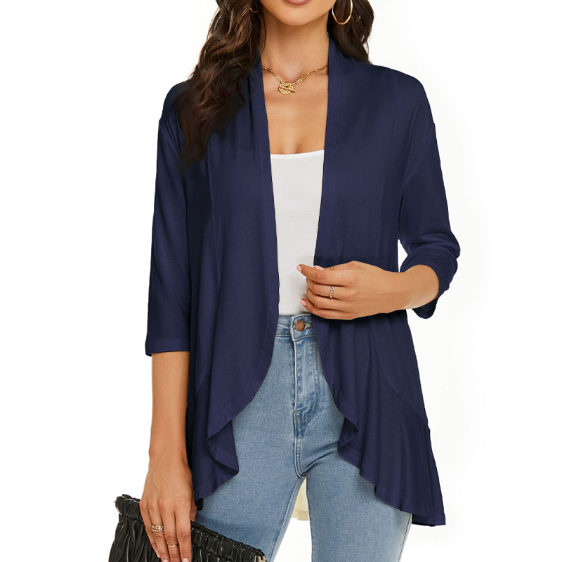 Women's 3/4 Sleeve Open Front Cardigan mysite