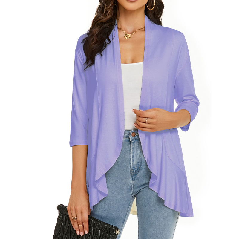 Women's 3/4 Sleeve Open Front Cardigan mysite