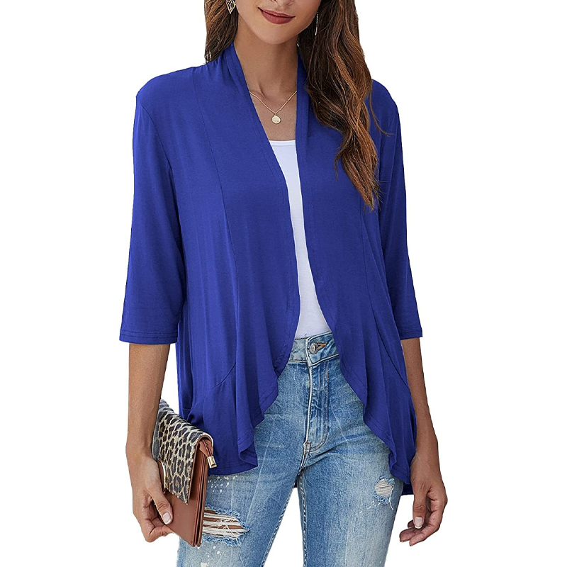 Women's 3/4 Sleeve Open Front Cardigan mysite