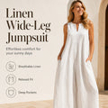 🌸 50% OFF NOW! 🌸Women's Sleeveless V-Neck Wide-Leg Jumpsuit with Pockets mysite