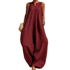 🌸 50% OFF NOW! 🌸Women's Sleeveless V-Neck Wide-Leg Jumpsuit with Pockets mysite