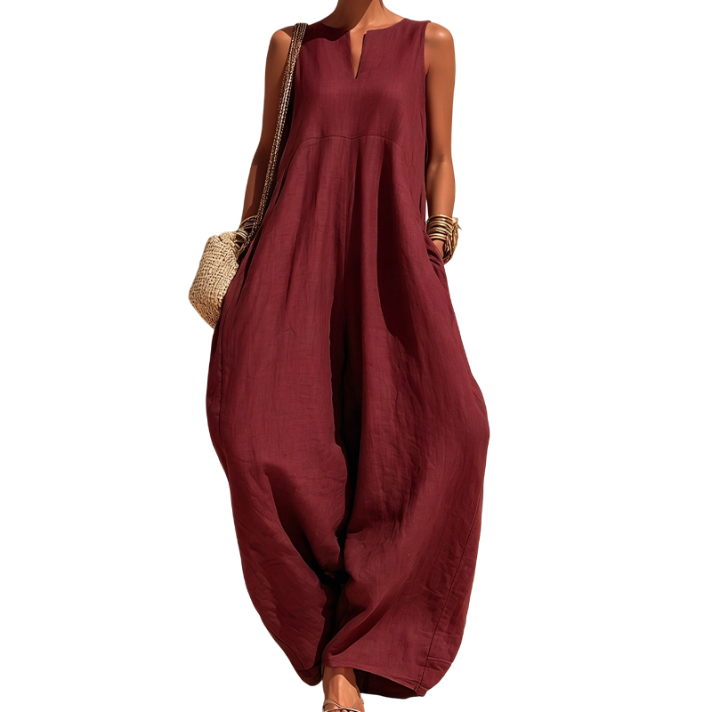 🌸 50% OFF NOW! 🌸Women's Sleeveless V-Neck Wide-Leg Jumpsuit with Pockets mysite