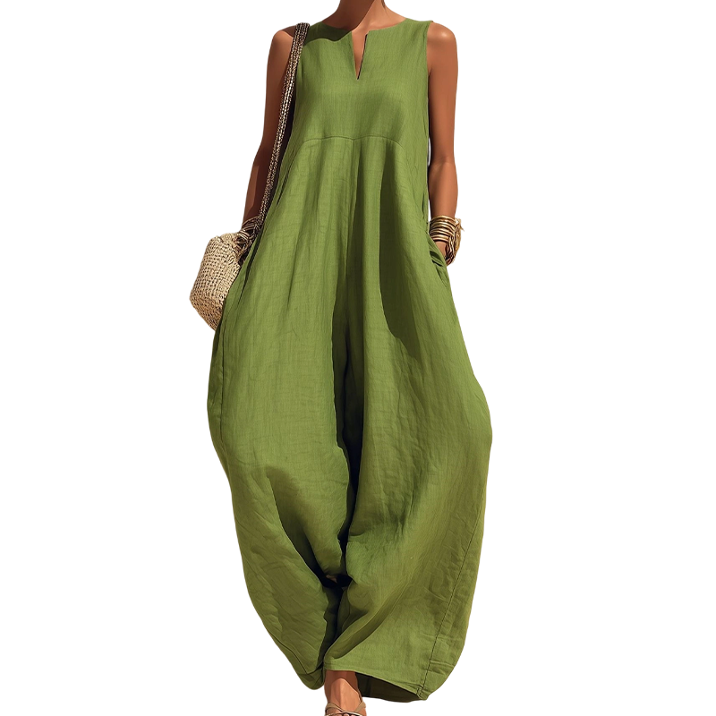 🌸 50% OFF NOW! 🌸Women's Sleeveless V-Neck Wide-Leg Jumpsuit with Pockets mysite