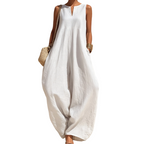 🌸 50% OFF NOW! 🌸Women's Sleeveless V-Neck Wide-Leg Jumpsuit with Pockets mysite
