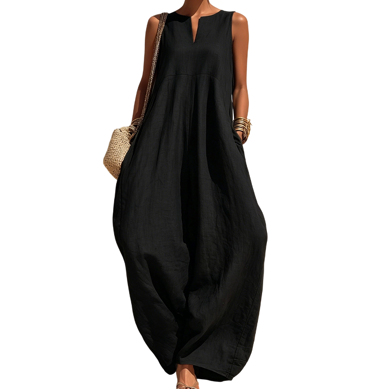 🌸 50% OFF NOW! 🌸Women's Sleeveless V-Neck Wide-Leg Jumpsuit with Pockets mysite