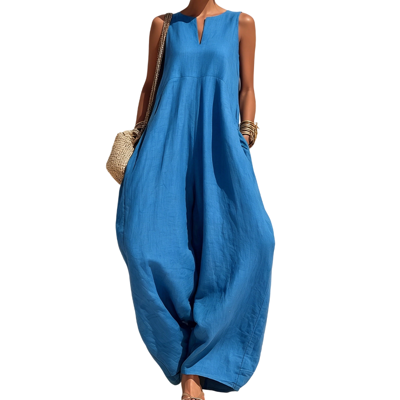 🌸 50% OFF NOW! 🌸Women's Sleeveless V-Neck Wide-Leg Jumpsuit with Pockets mysite