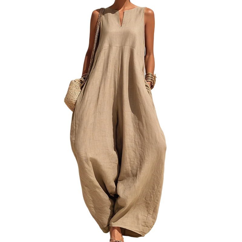 🌸 50% OFF NOW! 🌸Women's Sleeveless V-Neck Wide-Leg Jumpsuit with Pockets mysite