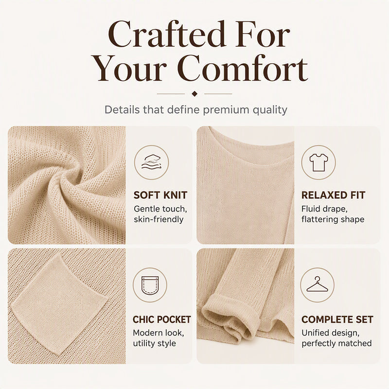 Women's Casual Cozy Crewneck Knit Top mysite