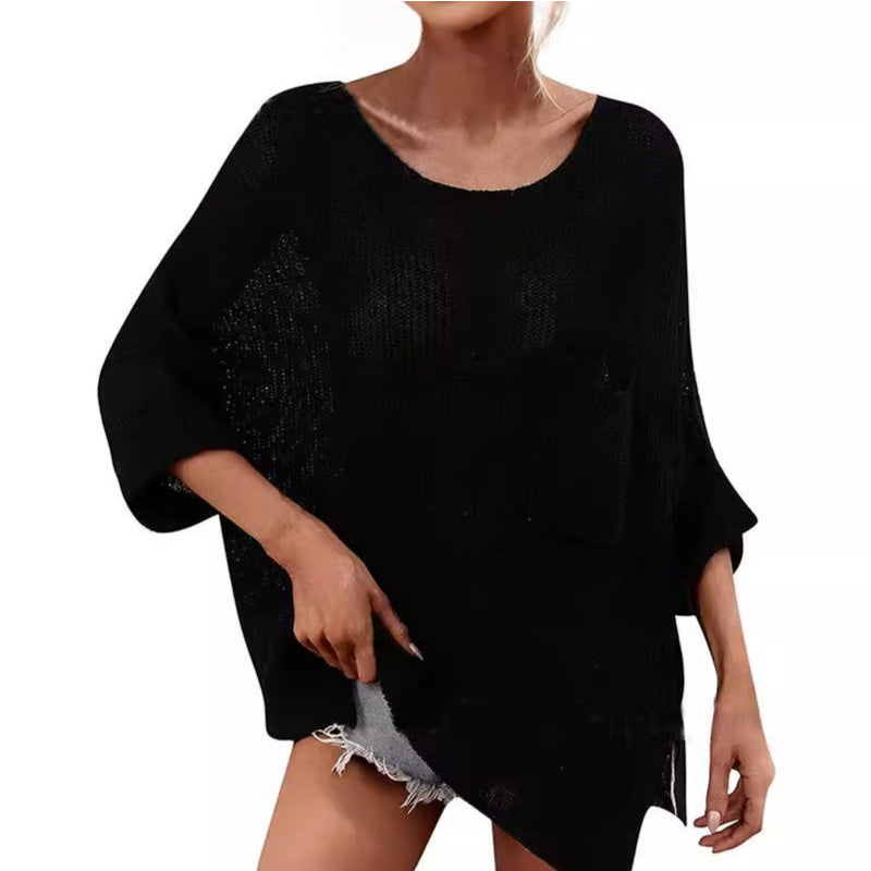 Women's Casual Cozy Crewneck Knit Top mysite