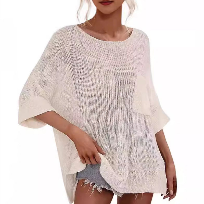 Women's Casual Cozy Crewneck Knit Top mysite