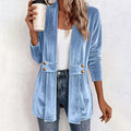 Women's Double-Breasted Velvet Cardigan mysite