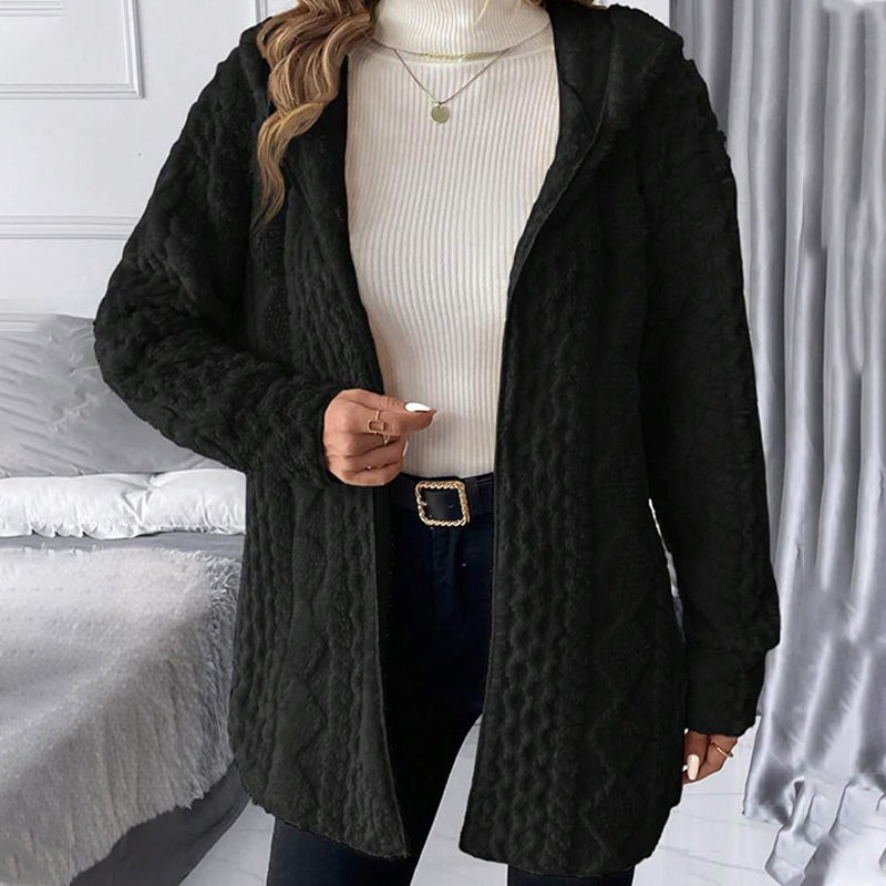 Women's Mid-Length Hooded Quilted Plush Coat mysite
