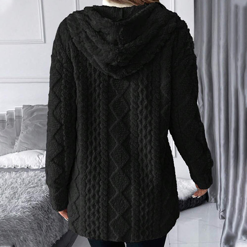 Women's Mid-Length Hooded Quilted Plush Coat mysite