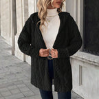 Women's Mid-Length Hooded Quilted Plush Coat mysite