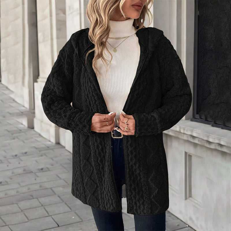 Women's Mid-Length Hooded Quilted Plush Coat mysite