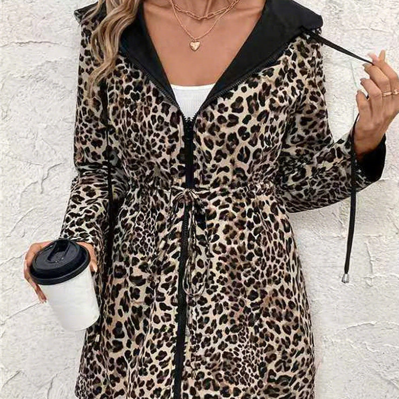 Hooded Reversible Leopard Print Coat mysite