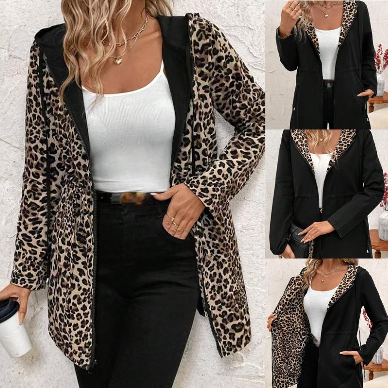 Hooded Reversible Leopard Print Coat mysite
