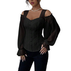 🌸Hot Sale 50% OFF💖Women's Cold Shoulder Floral Jacquard Top mysite