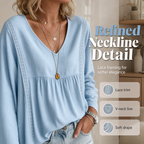 Women's Casual V-Neck Long Sleeve Blouse mysite