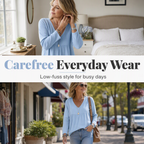 Women's Casual V-Neck Long Sleeve Blouse mysite