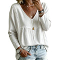 Women's Casual V-Neck Long Sleeve Blouse mysite
