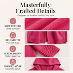 Women's 3/4 Sleeve Hooded Knit Cardigan mysite
