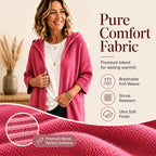 Women's 3/4 Sleeve Hooded Knit Cardigan mysite