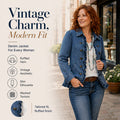 Women's Double Breasted Ruffle Denim Jacket mysite