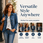 Women's Double Breasted Ruffle Denim Jacket mysite