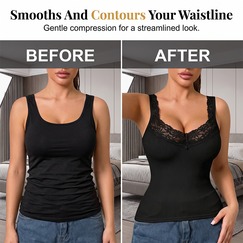 Women's Plus Size Lace Slim Fit Tank Top mysite