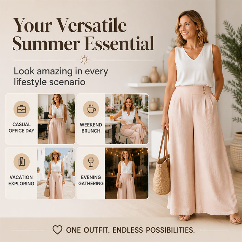 👖 Women's Loose Flowy Wide-Leg Pants– Relaxed Fit Everyday Pants For Effortless Comfort & Style 🤍 mysite