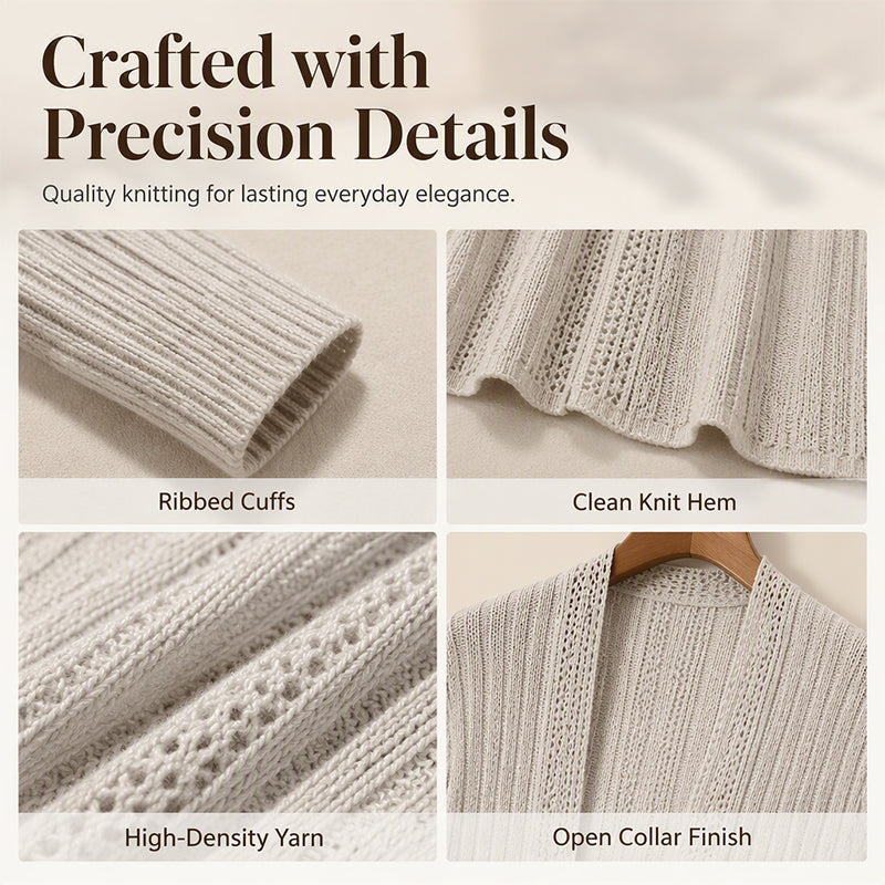 Women's Elegant Open Front Cardigan mysite