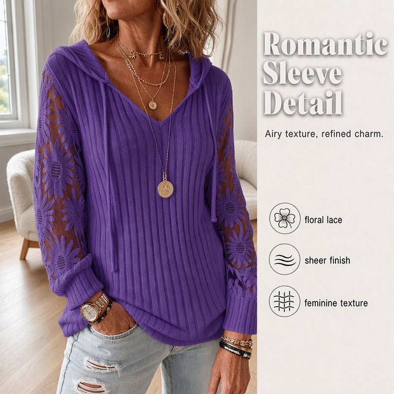 Elegant Lace Hoodie Knit mysite