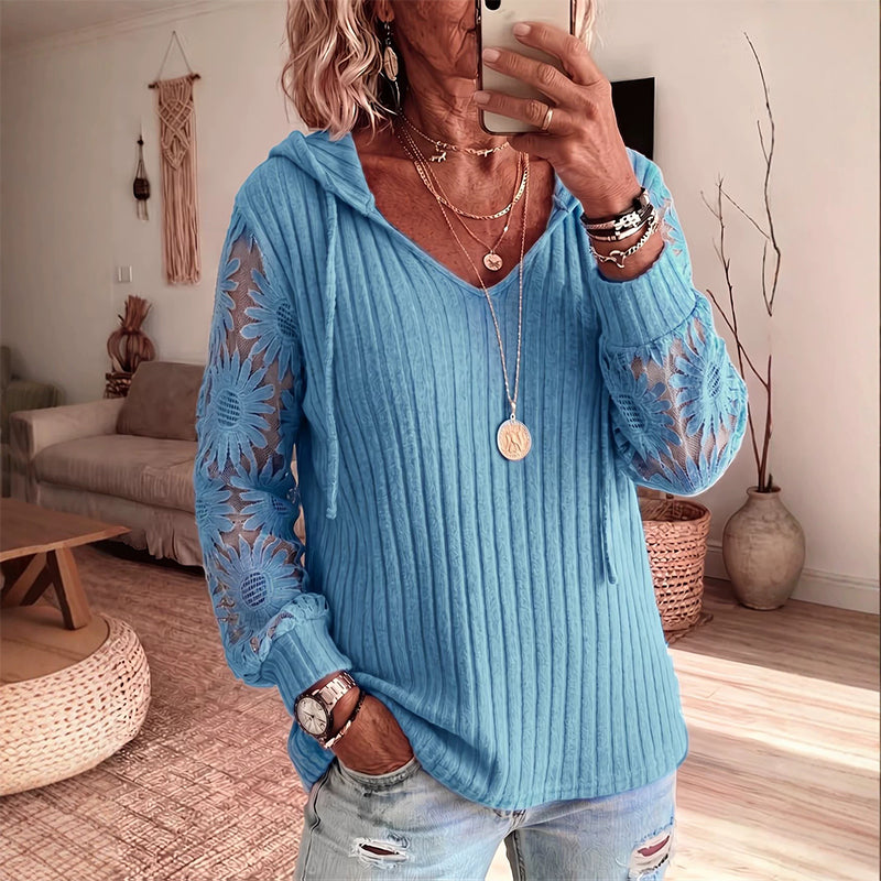 Elegant Lace Hoodie Knit mysite