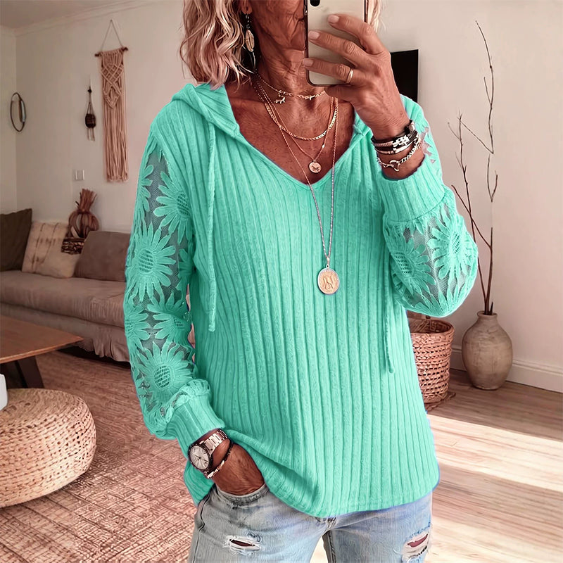Elegant Lace Hoodie Knit mysite