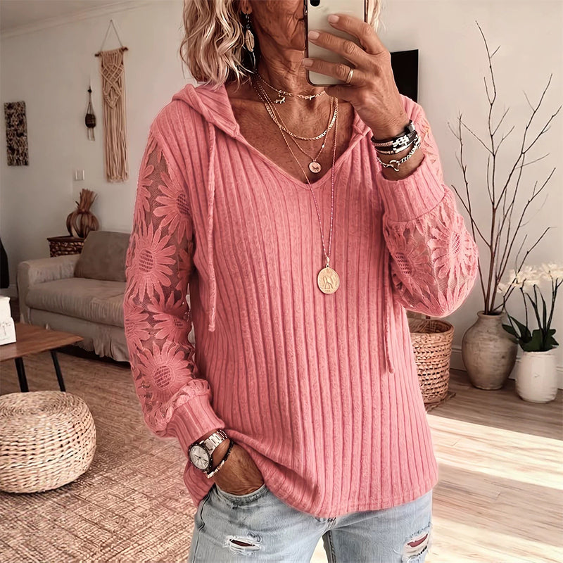 Elegant Lace Hoodie Knit mysite