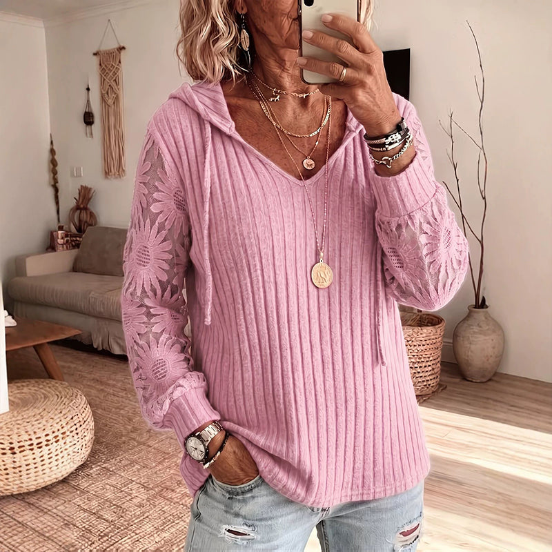 Elegant Lace Hoodie Knit mysite