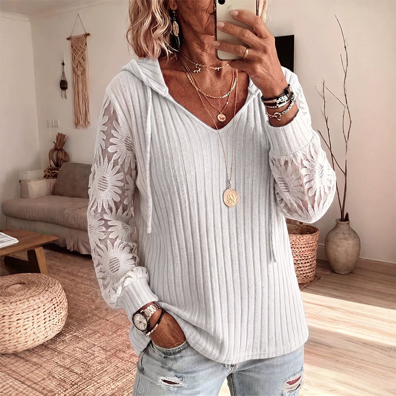 Elegant Lace Hoodie Knit mysite